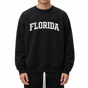 Florida Crewneck Sweatshirt in Black / White — lifestyle 1