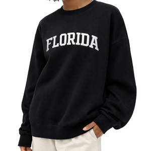 Florida Crewneck Sweatshirt in Black / White — lifestyle 2
