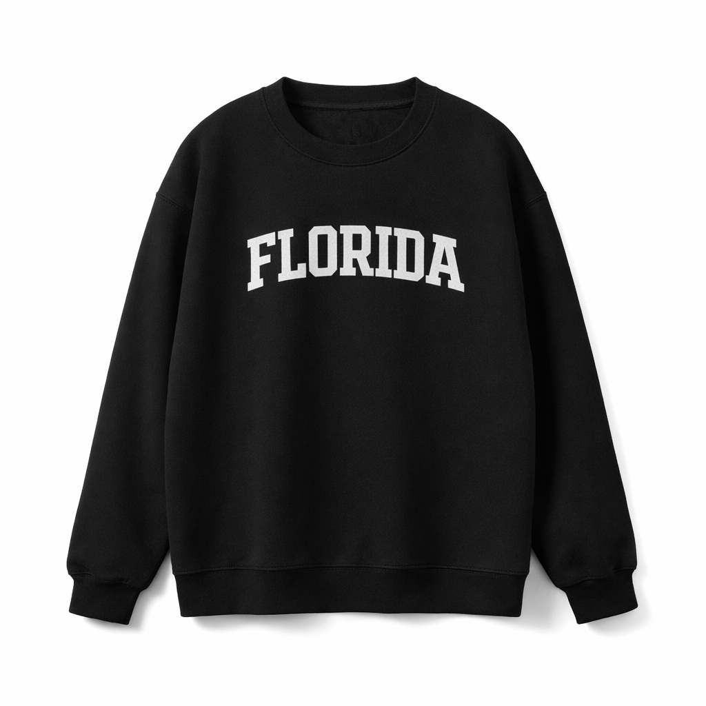 Florida Crewneck Sweatshirt in Black / White