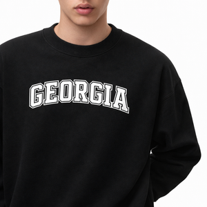 Georgia Crewneck Sweatshirt in Black / White — lifestyle 1