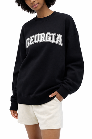 Georgia Crewneck Sweatshirt in Black / White — lifestyle 2