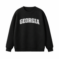 Georgia Crewneck Sweatshirt in Black / White
