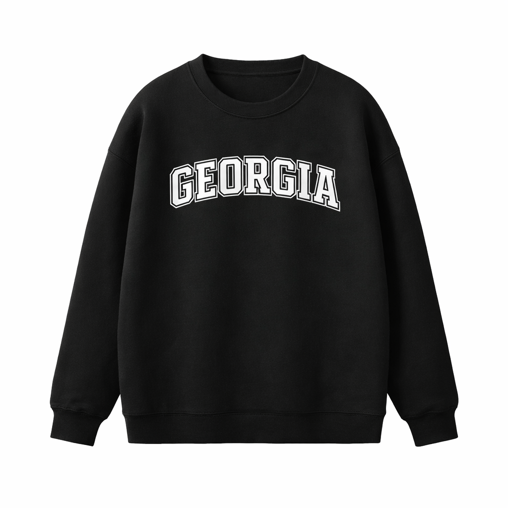 Georgia Crewneck Sweatshirt in Black / White