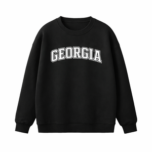 Georgia Crewneck Sweatshirt in Black / White