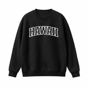 Hawaii Crewneck Sweatshirt in Black / White
