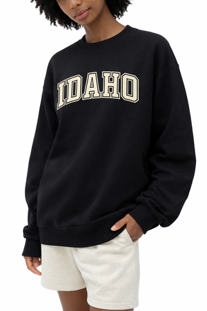 Idaho Crewneck Sweatshirt in Black / White — lifestyle 2