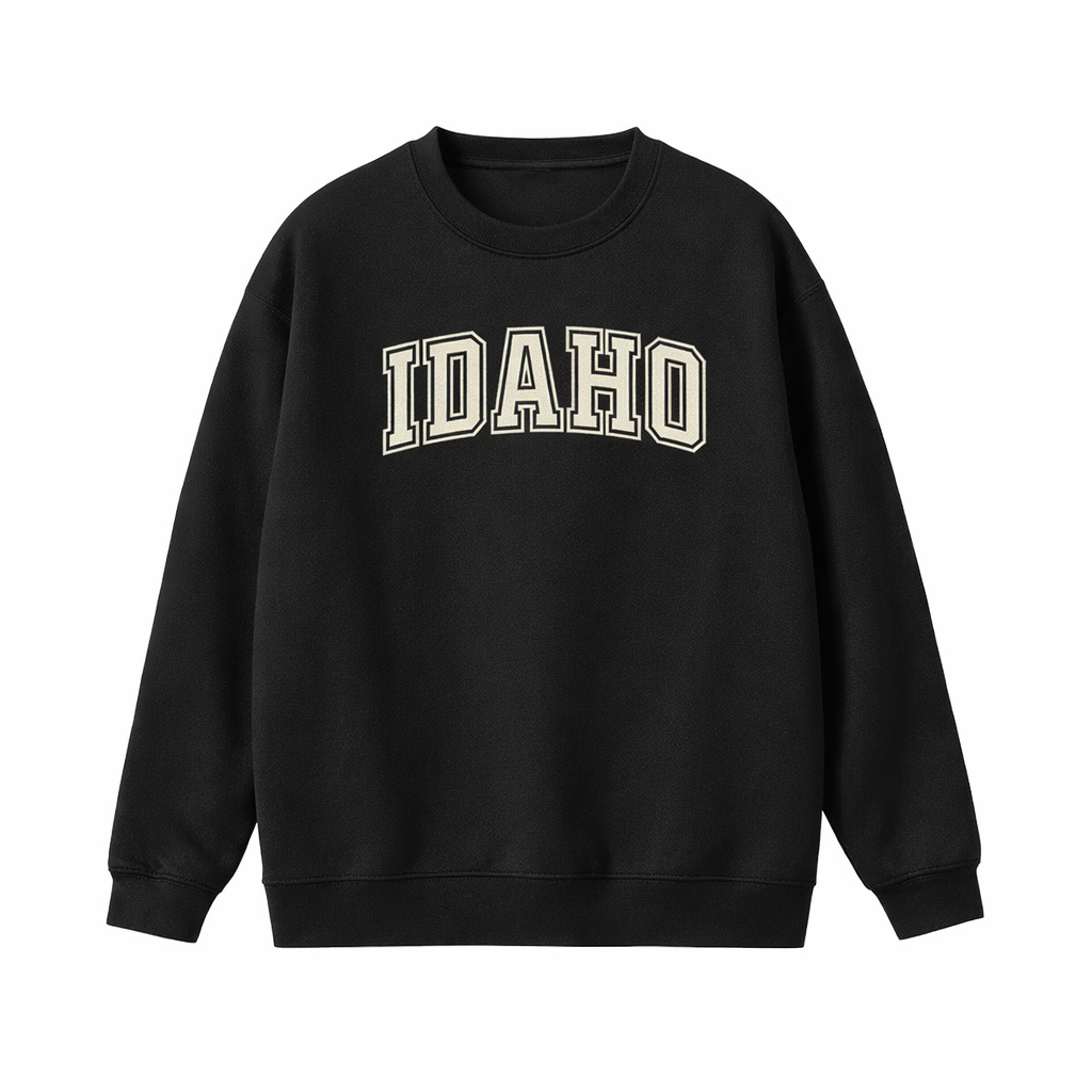 Idaho Crewneck Sweatshirt in Black / White