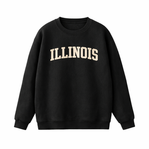 Illinois Crewneck Sweatshirt in Black / White