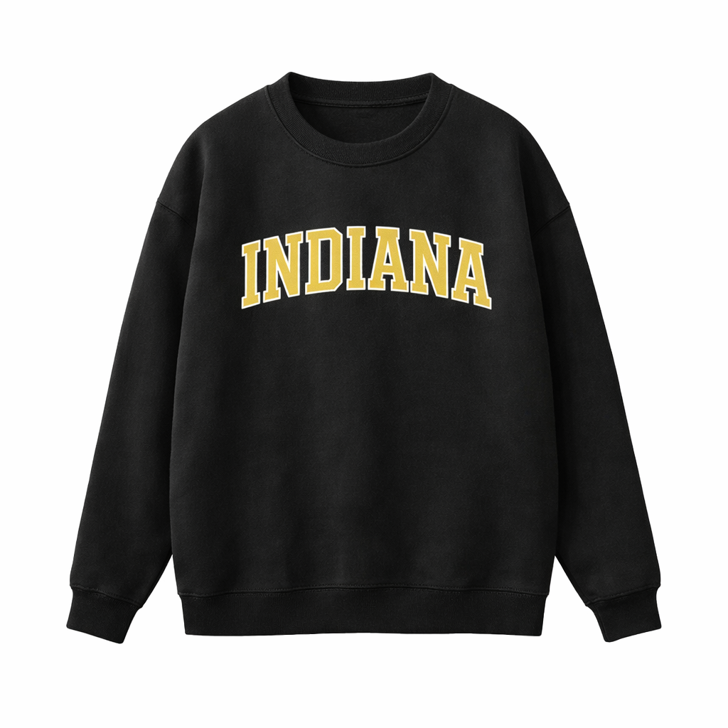 Indiana Crewneck Sweatshirt in Black / Cream
