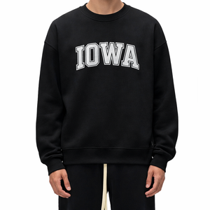 Iowa Crewneck Sweatshirt in Black / White — lifestyle 1