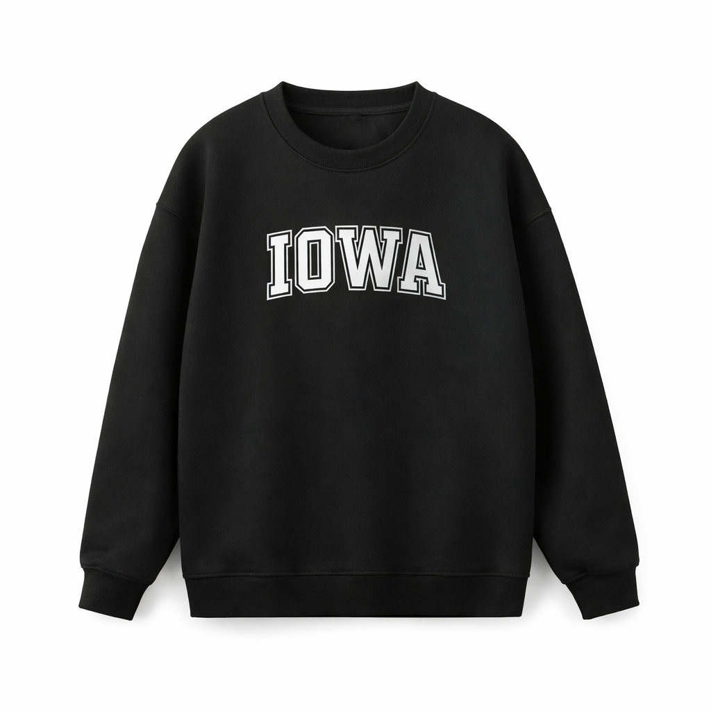 Iowa Crewneck Sweatshirt in Black / White