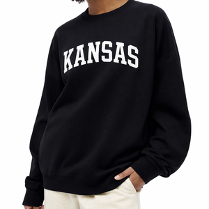 Kansas Crewneck Sweatshirt in Black / White — lifestyle 2