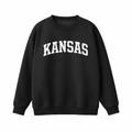 Kansas Crewneck Sweatshirt in Black / White
