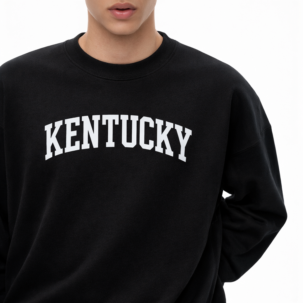 Kentucky Crewneck Sweatshirt in Black / White — lifestyle 1