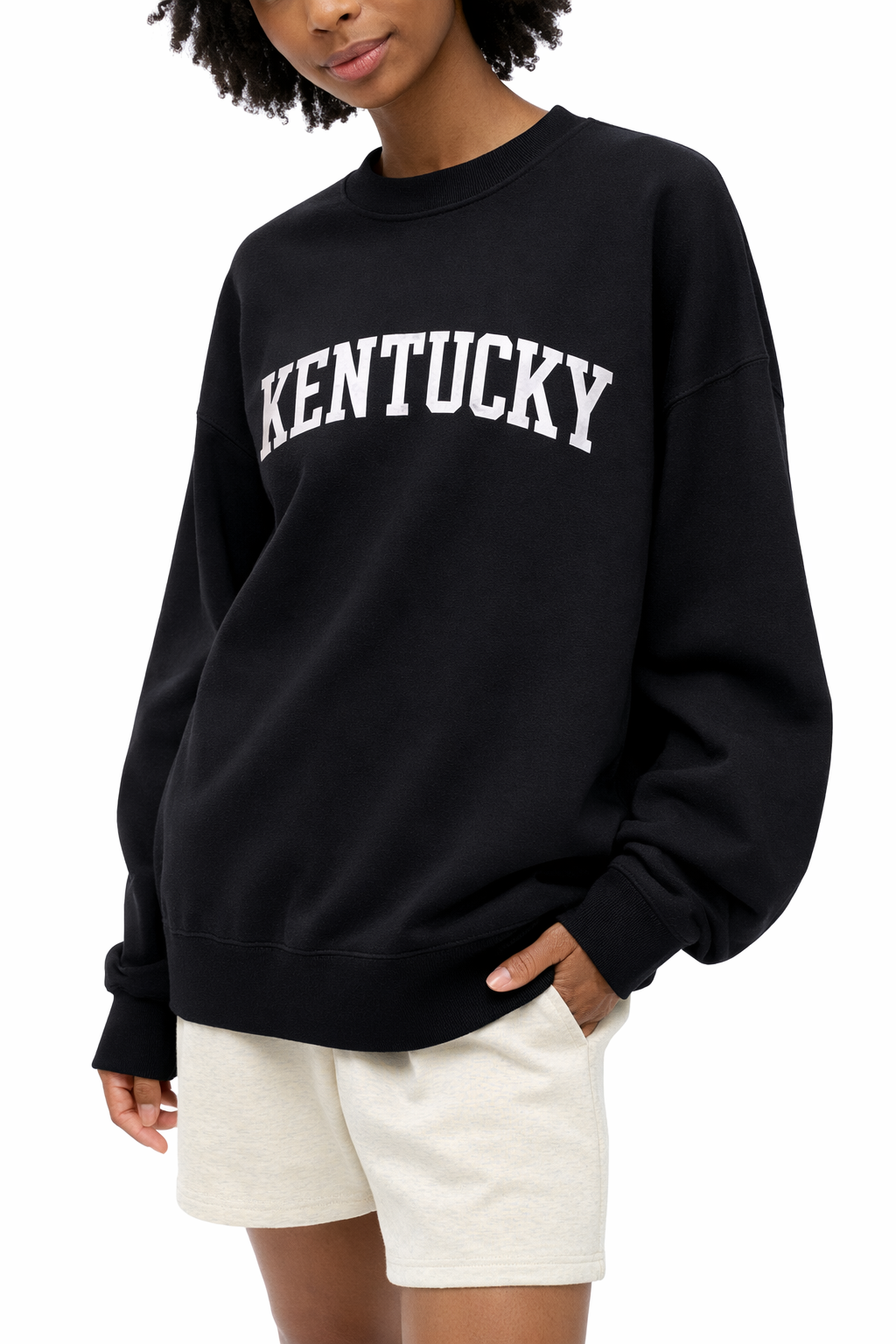 Kentucky Crewneck Sweatshirt in Black / White — lifestyle 2