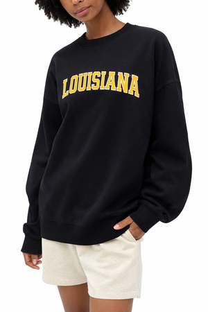 Louisiana Crewneck Sweatshirt in Black / Gold — lifestyle 2