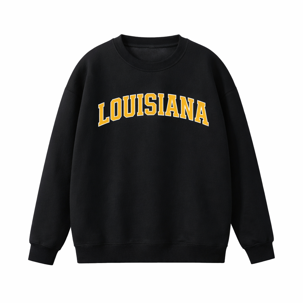Louisiana Crewneck Sweatshirt in Black / Gold