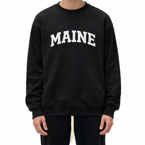 Maine Crewneck Sweatshirt in Black / White — lifestyle 1