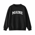 Maine Crewneck Sweatshirt in Black / White