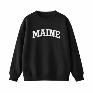 Maine Crewneck Sweatshirt in Black / White