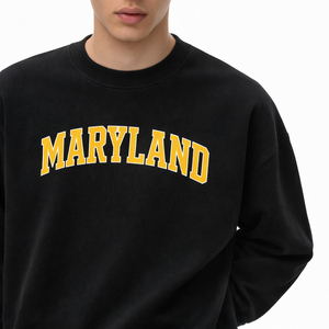 Maryland Crewneck Sweatshirt in Black / Gold — lifestyle 1