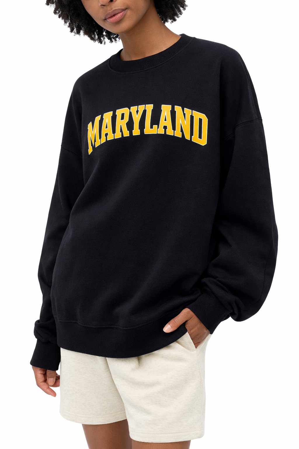 Maryland Crewneck Sweatshirt in Black / Gold — lifestyle 2