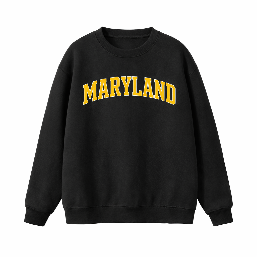 Maryland Crewneck Sweatshirt in Black / Gold