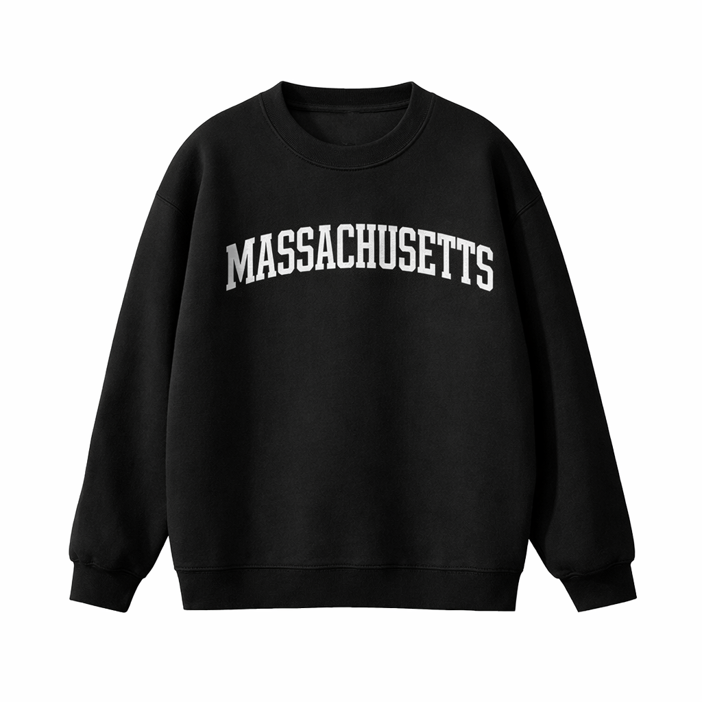 Massachusetts Crewneck Sweatshirt in Black / White