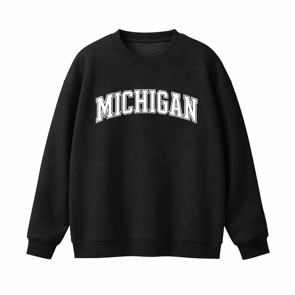 Michigan Crewneck Sweatshirt in Black / White