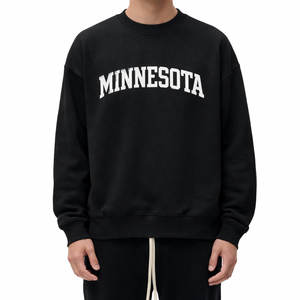 Minnesota Crewneck Sweatshirt in Black / White — lifestyle 1