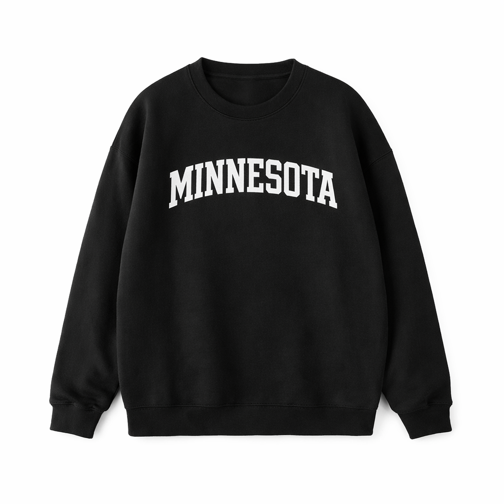 Minnesota Crewneck Sweatshirt in Black / White