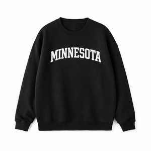 Minnesota Crewneck Sweatshirt in Black / White