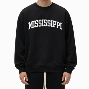 Mississippi Crewneck Sweatshirt in Black / White — lifestyle 1