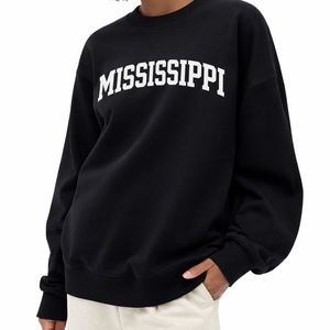 Mississippi Crewneck Sweatshirt in Black / White — lifestyle 2