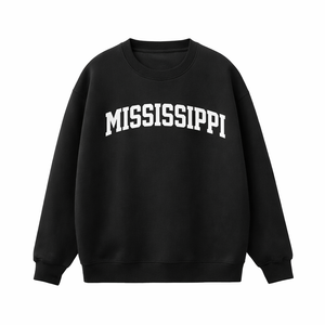 Mississippi Crewneck Sweatshirt in Black / White