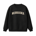 Nebraska Crewneck Sweatshirt in Black / White