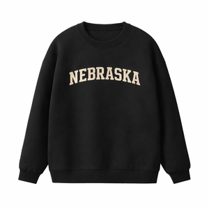 Nebraska Crewneck Sweatshirt in Black / White