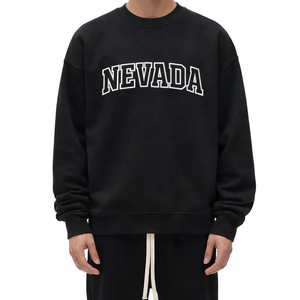Nevada Crewneck Sweatshirt in Black / White — lifestyle 1