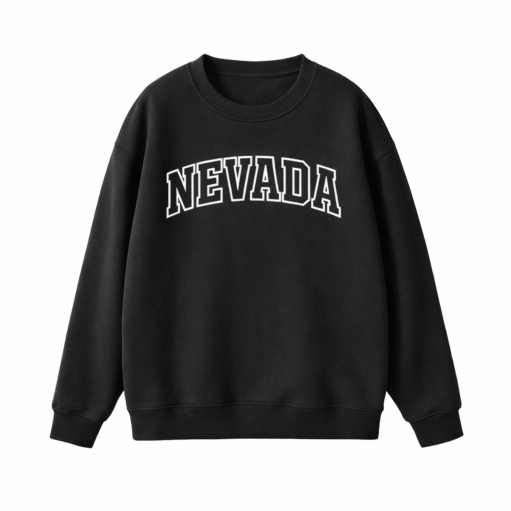 Nevada Crewneck Sweatshirt in Black / White