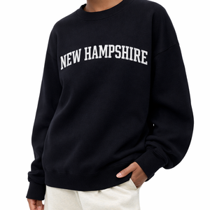 New Hampshire Crewneck Sweatshirt in Black / White — lifestyle 2