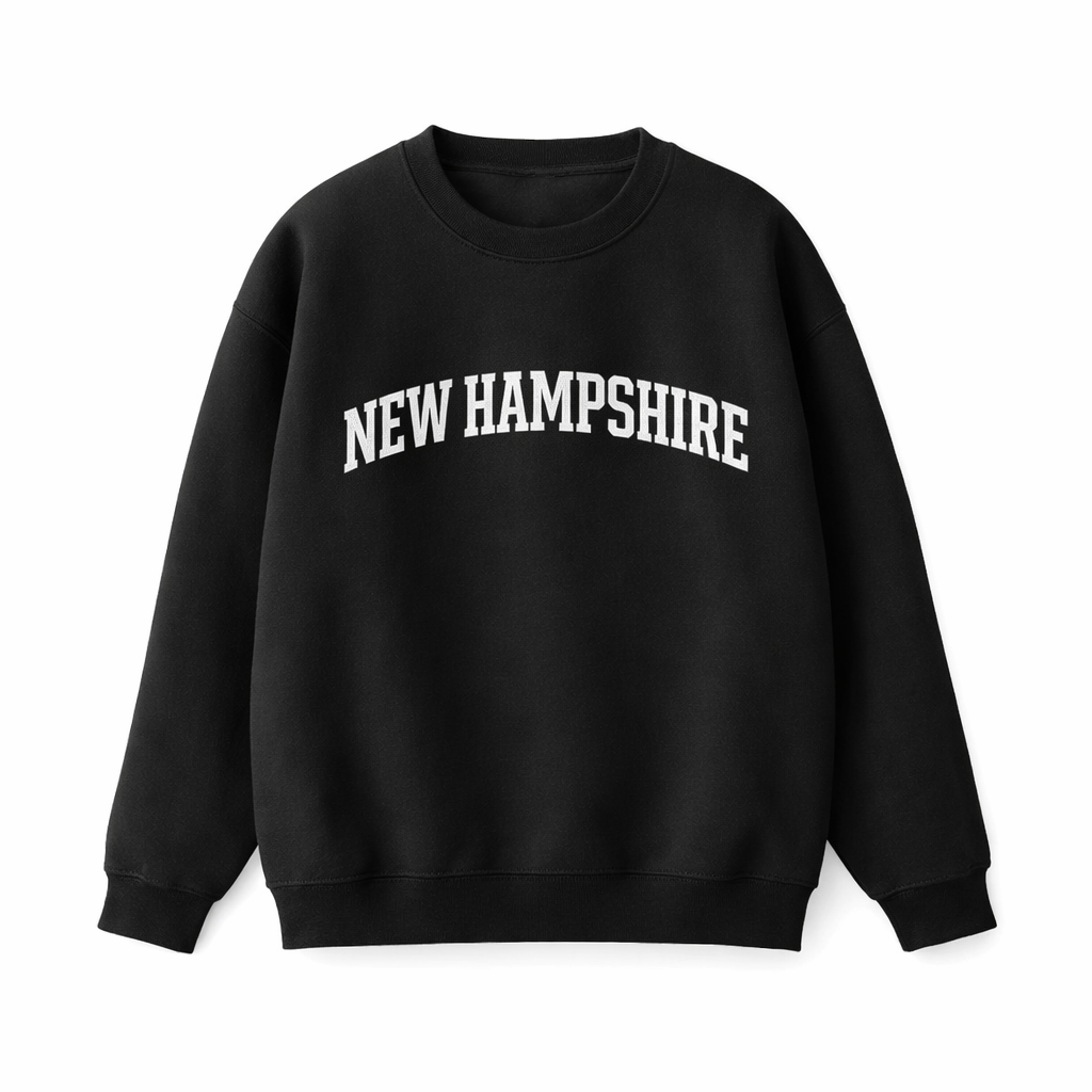 New Hampshire Crewneck Sweatshirt in Black / White
