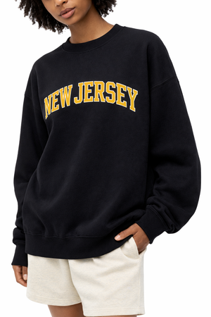 New Jersey Crewneck Sweatshirt in Black / Yellow — lifestyle 2