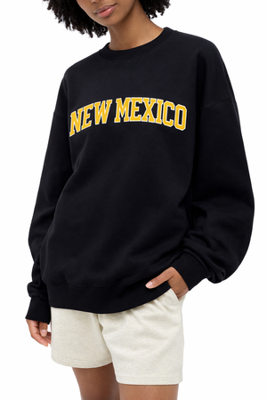 New Mexico Crewneck Sweatshirt in Black / Yellow — lifestyle 2