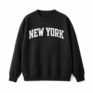 New York Crewneck Sweatshirt in Black / White