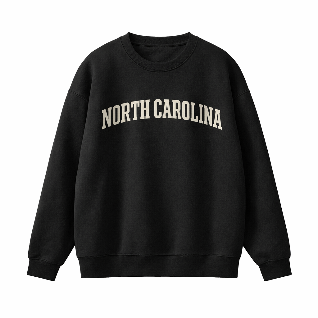 North Carolina Crewneck Sweatshirt in Black / White