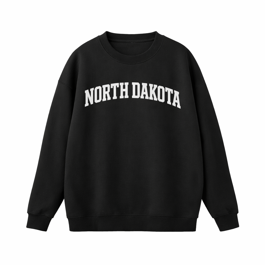 North Dakota Crewneck Sweatshirt in Black / White