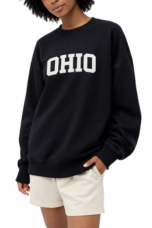 Ohio Crewneck Sweatshirt in Black / White — lifestyle 2