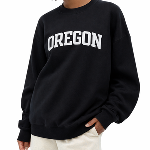 Oregon Crewneck Sweatshirt in Black / White — lifestyle 2