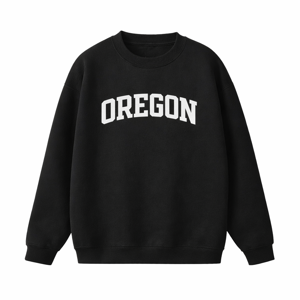 Oregon Crewneck Sweatshirt in Black / White