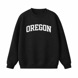 Oregon Crewneck Sweatshirt in Black / White